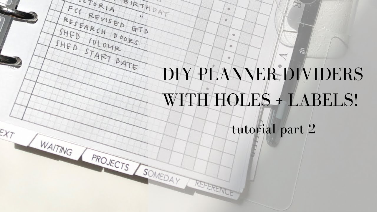 Printable Planner Divider Holes