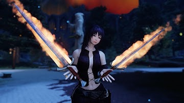 Skyrim - dark soul style weapon buff mod test (WIP)