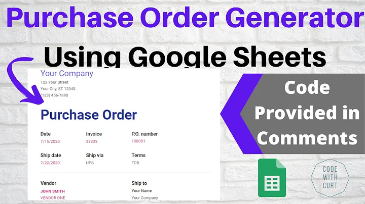 Google Sheets Purchase Order Generator: Using Purchase Order Template and Google Apps Script