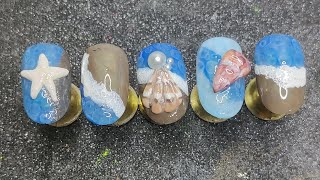 3d sea shell nail art || Nail art Amanda