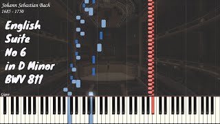JS Bach - English Suite No 6 in D Minor BWV 811 | Piano Synthesia | Library of Music