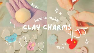 how i make clay charms *ft. BT21*
