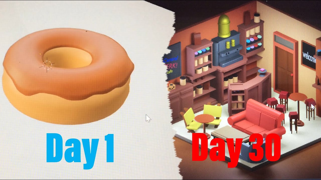 My 1 month BLENDER progression (learning how to 3D model!) - YouTube
