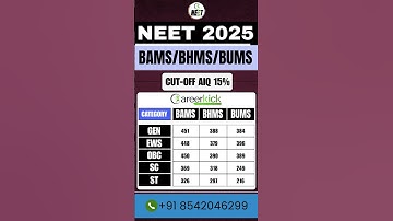AYUSH Course Cut-off 2025 | NEET 2025 #bams #neet2025 #neet