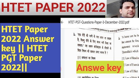 HTET Paper 2022 Answer key || HTET PGT Paper 2022||