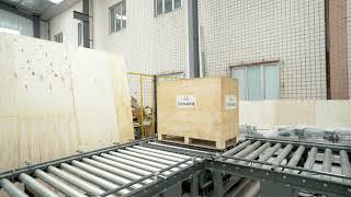 Fully Automatic pallet strapping machine Cross-strapping With transfer conveyor line #strapping