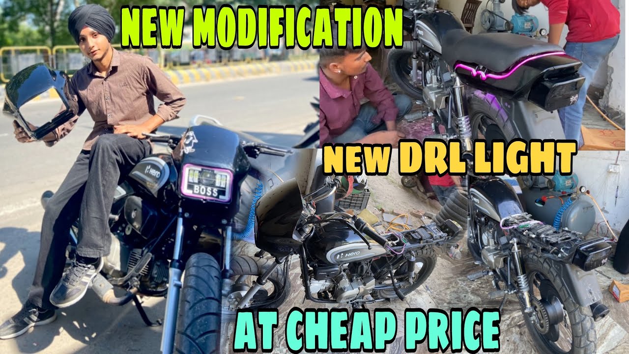 Splendor Modification vlog | DRL light modification 😍 | Head and tail ...