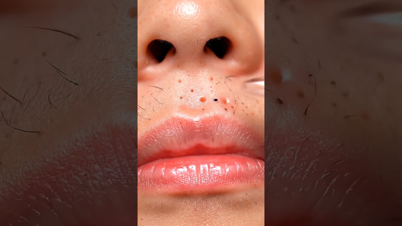 Mustache Area Blackheads Removed with Vacuum