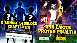 BOCORAN 3 BUNDLE FF x BLUELOCK !! Borong Spin Emote Protes Pinalti & Emote Multitasting Terbaru
