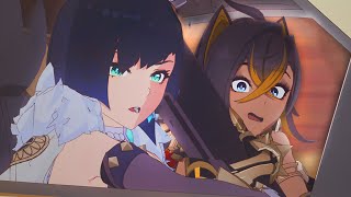 Yelan and Dehya steal a car (animation) - 'Nameless Road' - DillonGoo x Genshin Collab