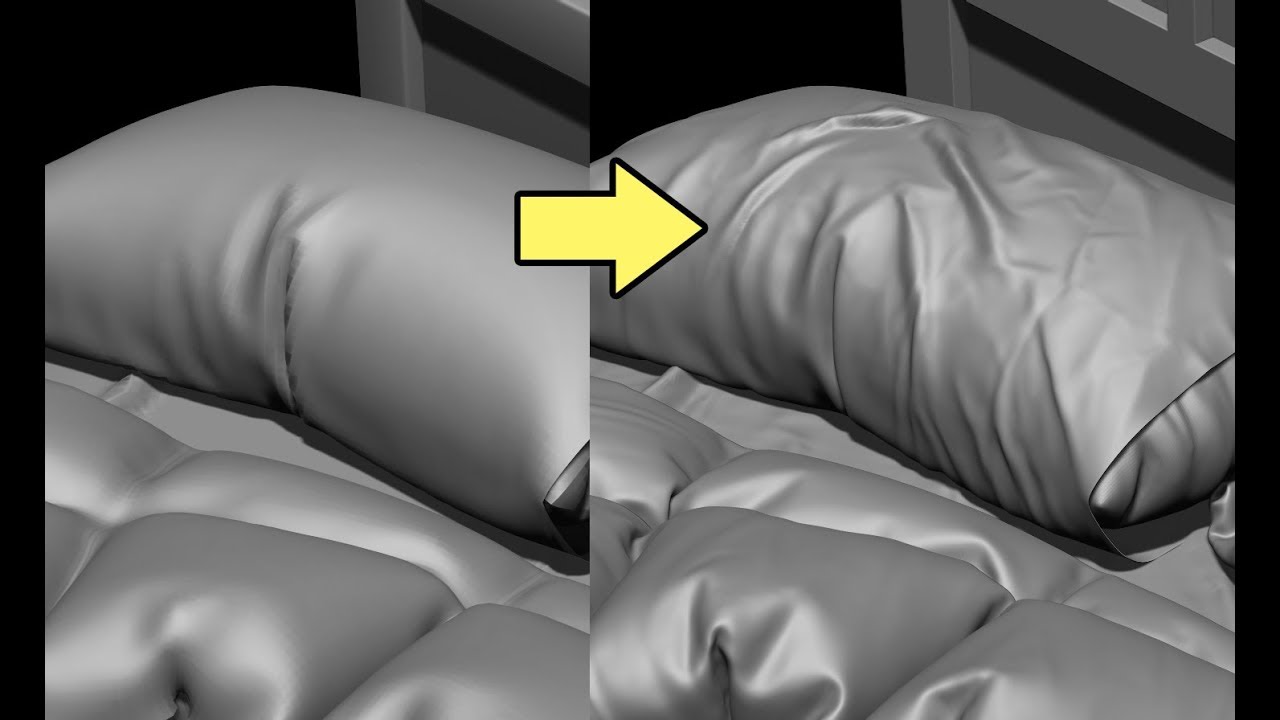 creating wrinkles in zbrush for pillow