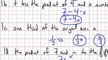 Algebra 1-1 Variables and Expressions