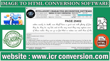 IMAGE TO HTML CONVERSION SOFTWARE | IMAGE TO HTML CONVERTER SOFTWARE | IMAGE TO HTML | ICR HTML