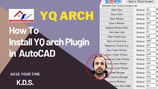 how to install yqarch plugin in autocad | YQarch Powerfull Plugin for AutoCAD | K.D.S.