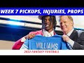 2022 Week 7 Waiver Wire Pickups, RB Snaps | NFL Week 7 Injuries | MNF Props &amp; DraftKings Picks