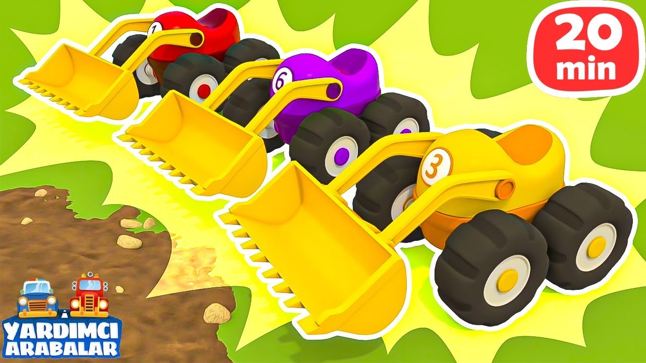 🚧🏗️ Yardımcı Arabalar - Ekskavatör, Rüzgar Jeneratörü - Çocuklar İçin ÖZEL BÖLÜM!