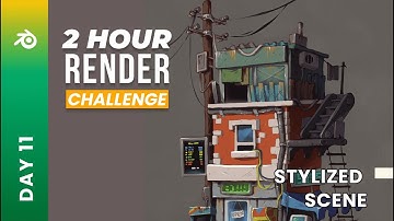 Blender 2 hour SCENE RENDER CHALLENGE | Stylized house