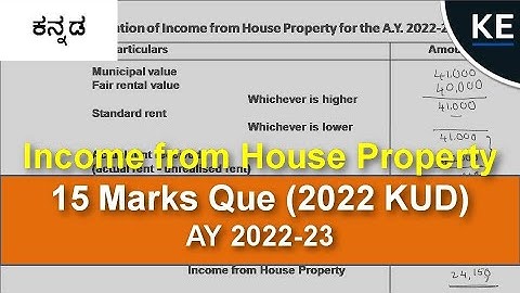Income from House Property |Bcom/BBA 15 Marks 2022 Que. paper KUD