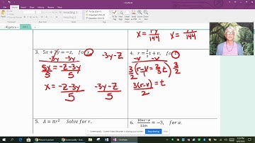 1.5 Solving Literal Equations