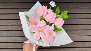 💐 DIY pipe cleaner flower bouquet | Lily & Tulip 🌷