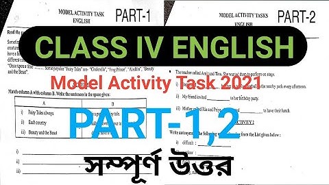 CLASS-IV English new model activity task |model activity task, class IV, English,part 1,2
