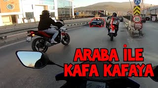 CBR 125 ARABA İLE KAFA KAFAYA ÇARPIŞIYORDU !! KAZADAN KIL PAYI KURTULMAK