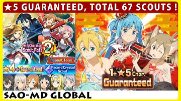 Total 67 Scouts! 5stars Guaranteed, Record Crystal, Half Off & Weapon Scouts! (SAOMD Memory Defrag)