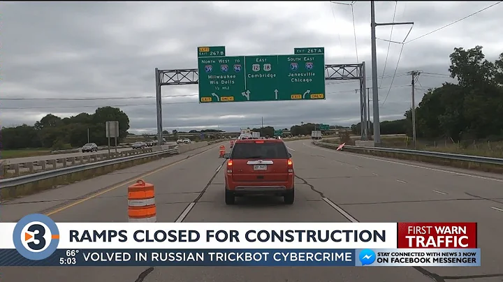 Ramps from I-39/90 to EB US 12/18 in Madison to close Thursday for construction