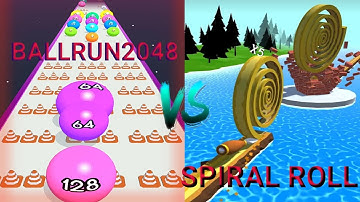 Ball Run 2048 VS Spiral Roll Android iOS Gameplay|#spiralroll #ballrun #startplaying ||