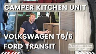 Converting Volkswagen T5, T6, Ford Transit Custom into a Campervan fitting kitchen unit & cabinets