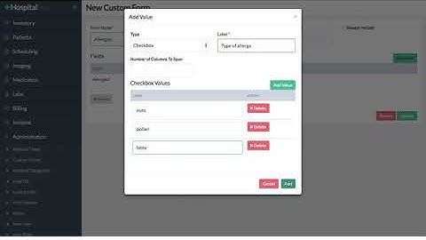 HospitalRun 1.0 Help - Custom Forms