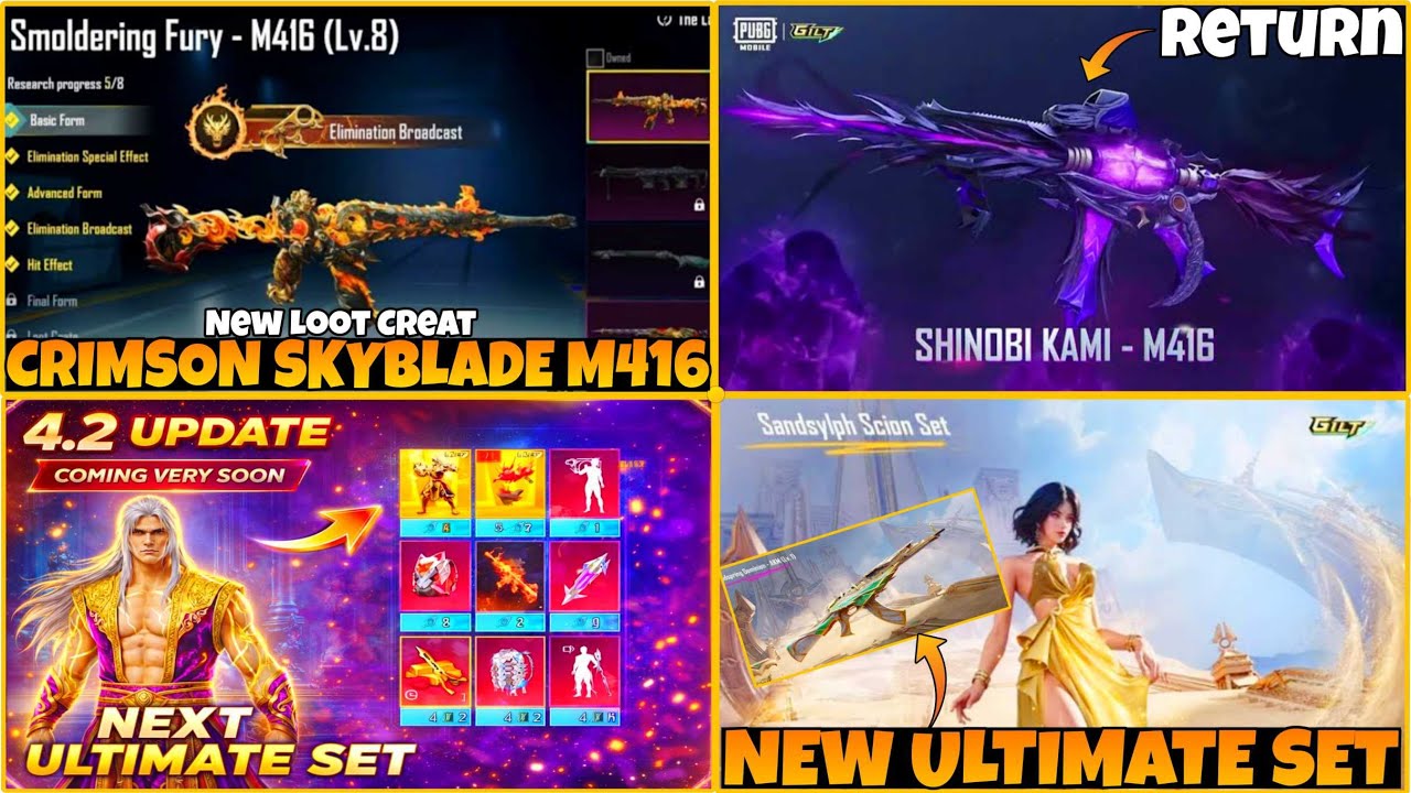 🔴 FINALLY CRIMSON SKYBLADE M416 COMING DATE CONFIRM❓| SANDSYLPH ULTIMATE SET RETURN IN 4.3 UPDATE 😉