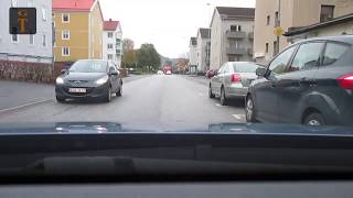 Driving in the streets of Mölndal, Gothenburg Sweden
