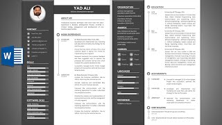 How to make Creative Two Pages Resume in ms word 2019 | Professional Resume in word | Resume writing How to make Creative Two Pages Resume in ms word 2019 | Professional Resume in word | Resume writing