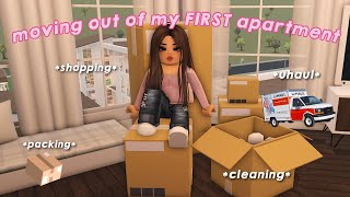 📦 moving out of my apartment | packing, uhual, cleaning | moving ep.2 | voiced bloxburg roleplay