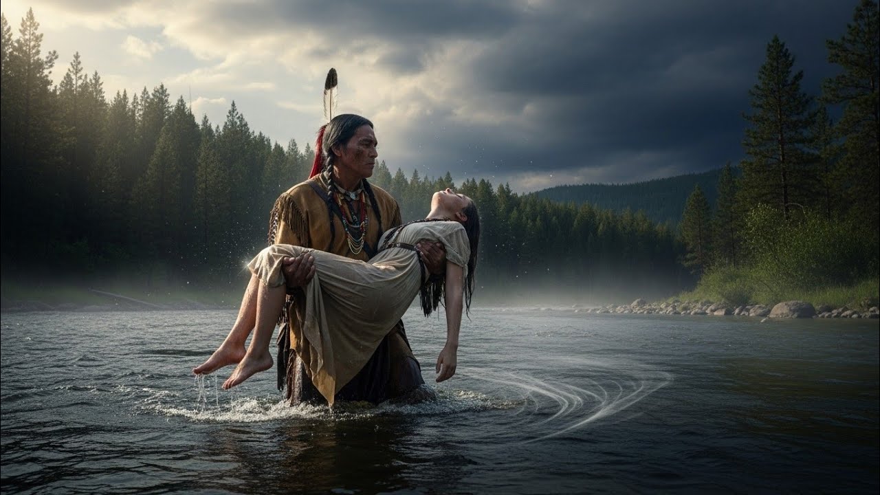 Apache Saves a Young Woman from the River — A Forbidden Wild West Love Story
