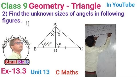 class 9 Ex-13.3 Q2i) Geometry - Triangle  | Vedanta excel in mathematics class 9 and 10 solution Cma