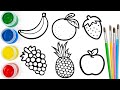 Learn How to Draw &amp; Color Yummy Fruits | Painting, Drawing, Coloring Tips for Kids &amp; Toddlers