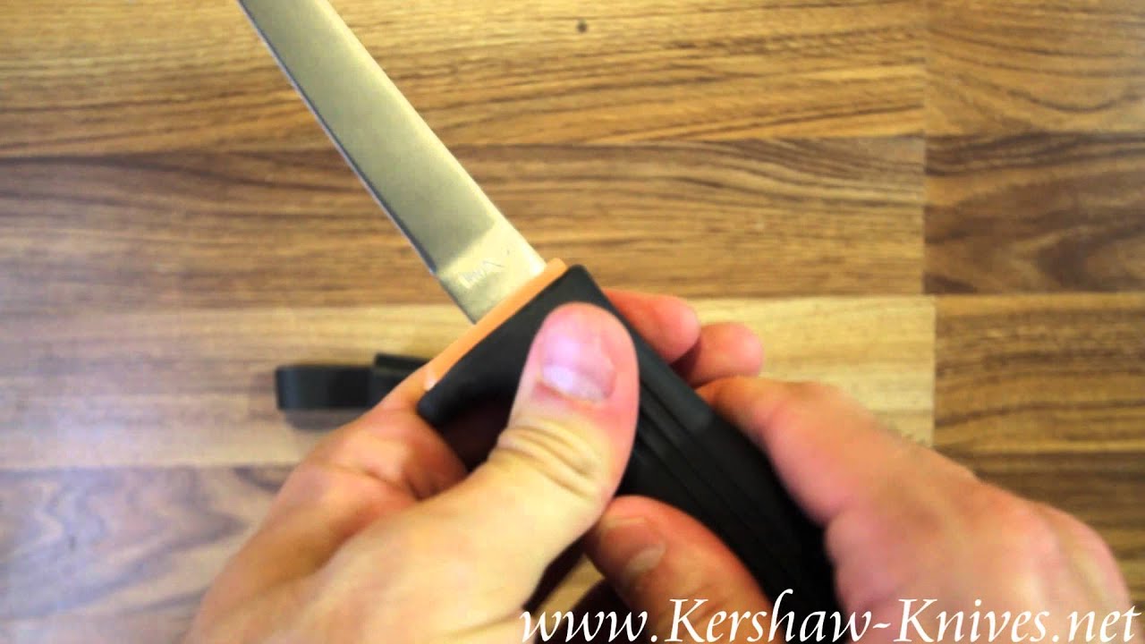 Kershaw 1257 Black/Orange 7 Fillet Fixed Blade Knife, Satin Bade