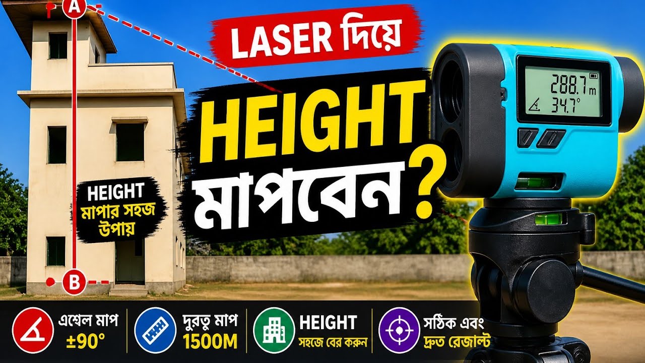 Distance Measuring Scope Telescope Distance Meter দিয়ে Height কিভাবে মাপবেন? | Mileseey ...
