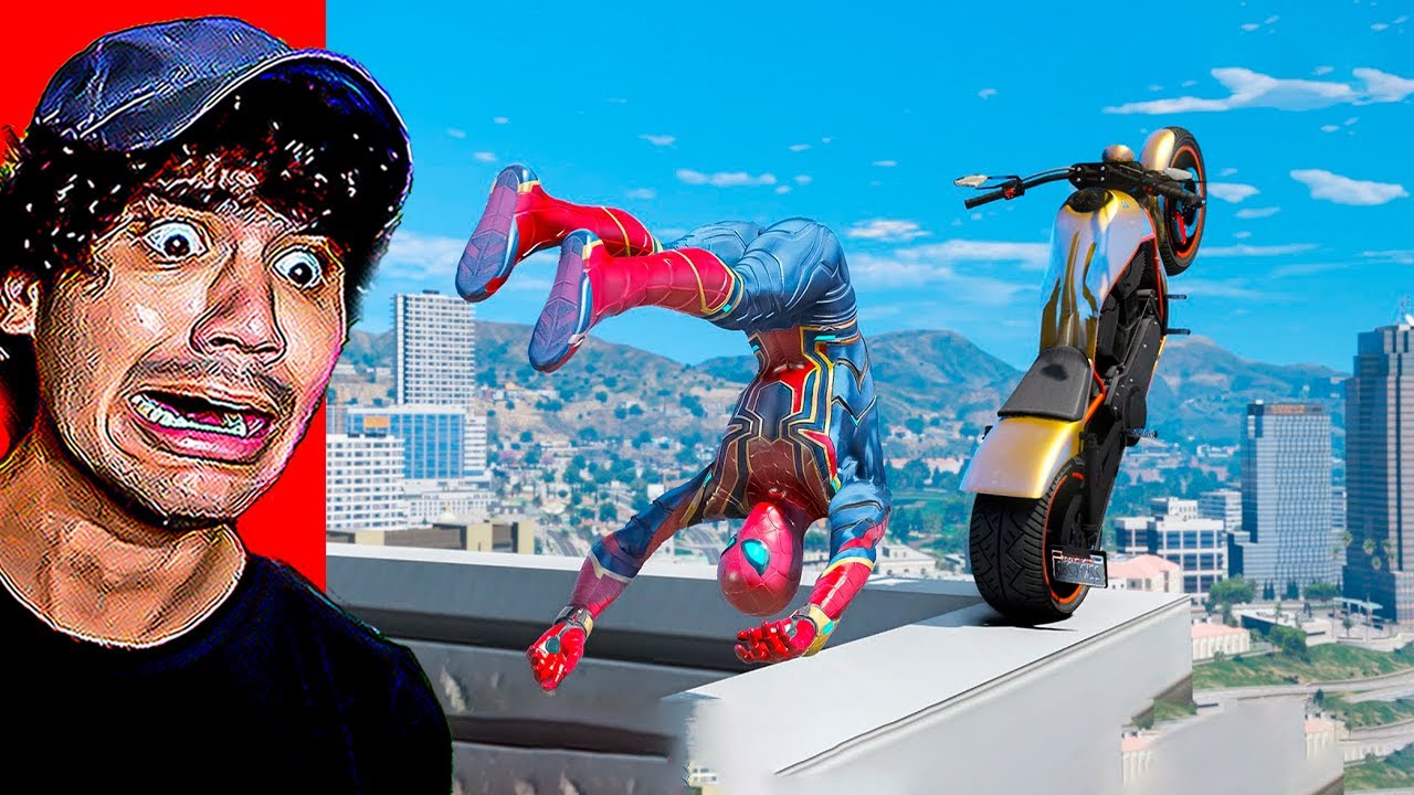 Reagindo a FAILS e Momentos Engraçados do HOMEM-ARANHA no GTA 5
