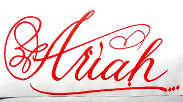 Ariah Name Signature Calligraphy Status | How to write with Cut Maker  #calligraphy #cursive