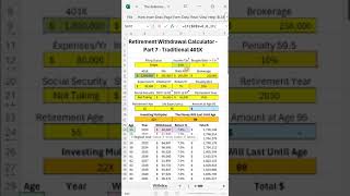 Retirement Withdrawal Calculator Part 7 Traditional 401K - #investing #finance #shorts
