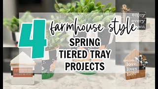 🌿4 FARMHOUSE STYLE TIERED TRAY DECOR DIY CRAFTS 2024 by Our Gray House 923 views 3 months ago 17 minutes