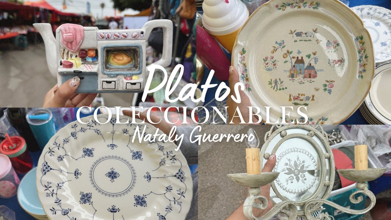 🏠💕 Encontré los platos más hermosos coleccionables en el tianguis de la colonia Guerrero en Tijuana💫