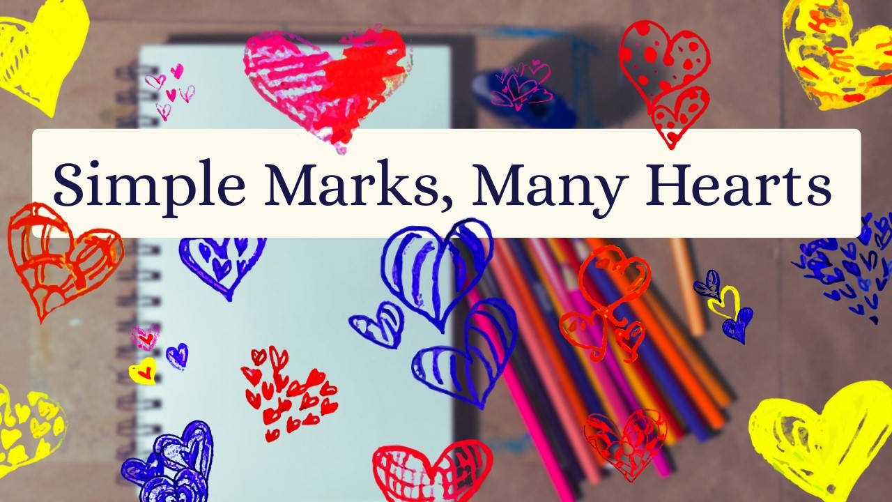Filling a Page with Colour Pencil Hearts | Texture, Pattern & Gentle Play