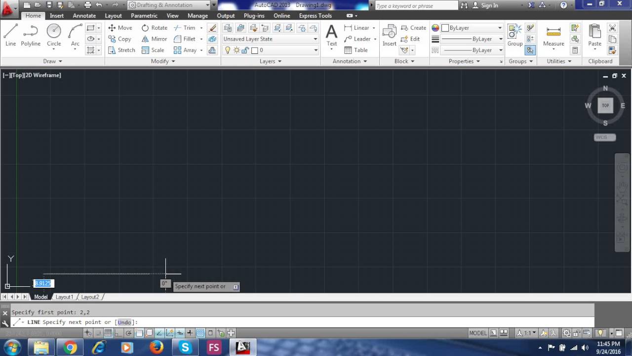 AutoCAD Tutorial How to Draw Square with Line Command 