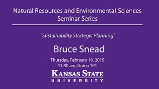 Sustainability Strategic Planning - NRES Seminar Series