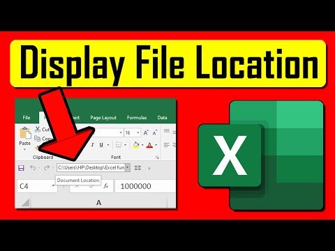 How to Display The File Path of Your Excel File