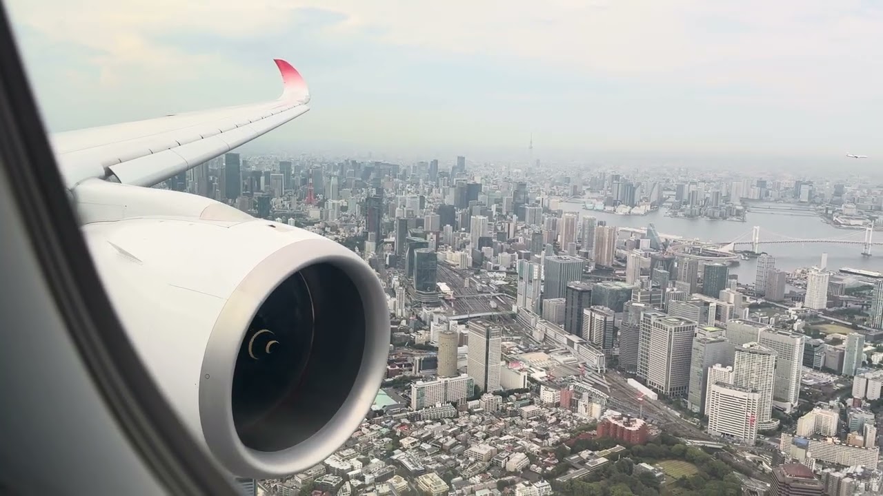 [4K] Japan Airlines (JAL) Airbus A350-1000 - Landing in Tokyo Haneda Airport